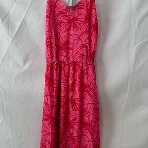 No. 6 Pink Palm Print Midi Dress